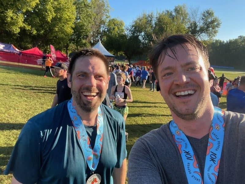 Kyle after finishing the Chile Pepper 10K