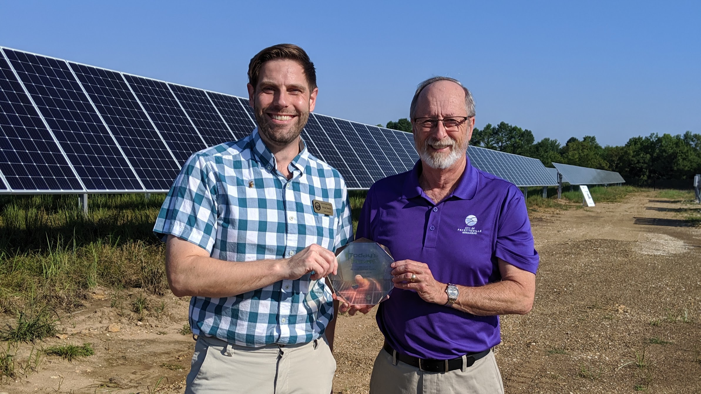 Kyle and Mayor Jordan at the Fayetteville solar farm